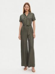 Guess Kombinezon W5GD97 WH6E0 Khaki Regular Fit. Brązowe kombinezony damskie Guess, xl, z aplikacjami, z wiskozy, bez kołnierzyka, bez ramiączek. Za 439.99 zł.