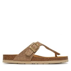 Japonki Dr. Brinkmann. Brązowe klapki damskie Dr. Brinkmann, bez wzorów, bez obcasa. Za 309.99 zł.