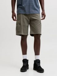 Jack & Jones Bojówki "Cole" w kolorze khaki rozmiar: L. Brązowe szorty męskie Jack & Jones, bez wzorów, z bawełny. Za 142.51 zł.