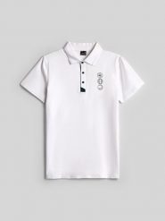 4F Koszulka polo regular męska - biała XXL. Białe koszulki polo męskie 4f, m, bez wzorów, z bawełny, bez ramiączek. Za 129.99 zł.