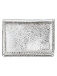 DOUBLE-D Skórzany portfel w kolorze srebrnym - 10 x 8 x 2 cm rozmiar: onesize. Szare portfele damskie DOUBLE D, bez wzorów, z materiału. Za 39.99 zł.