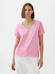 T-SHIRT DAMSKI KOSZULKA 1 BAWEŁNA GAP VINTAGE RÓŻOWY. Czerwone bluzki sportowe damskie GAP, uniwersalny, z bawełny, bez kołnierzyka, bez ramiączek. Za 144.60 zł.