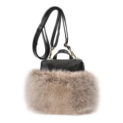 Beżowa Elegancka Torebka Luka-Pelli Plecaczek Z Naturalnym Futrem Z Lisa. Brązowe torebki klasyczne damskie Luka Pelli, bez wzorów, ze skóry, bez dodatków. Za 529.00 zł.