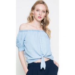Noisy May - Bluzka. Niebieskie bluzki damskie Noisy may, l, bez wzorów, z lyocellu, casualowe, bez kołnierzyka, bez ramiączek. W wyprzedaży za 27.90 zł.