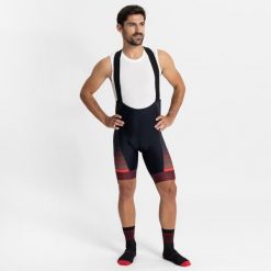 Spodenki rowerowe na szelkach męskie Rogelli Hero II. Czarne szorty męskie Rogelli, bez wzorów, z elastanu. Za 455.00 zł.