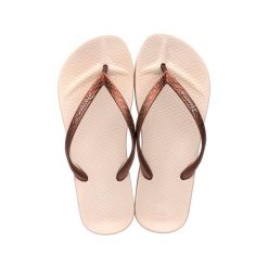 Klapki damskie Ipanema Anatomica Tan. Brązowe klapki damskie Ipanema, bez wzorów, bez obcasa. Za 110.00 zł.