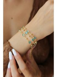 Pierres delicates Pozłacana bransoletka z kryształami rozmiar: onesize. Żółte bransoletki damskie Pierres delicates, pozłacane. Za 70.74 zł.