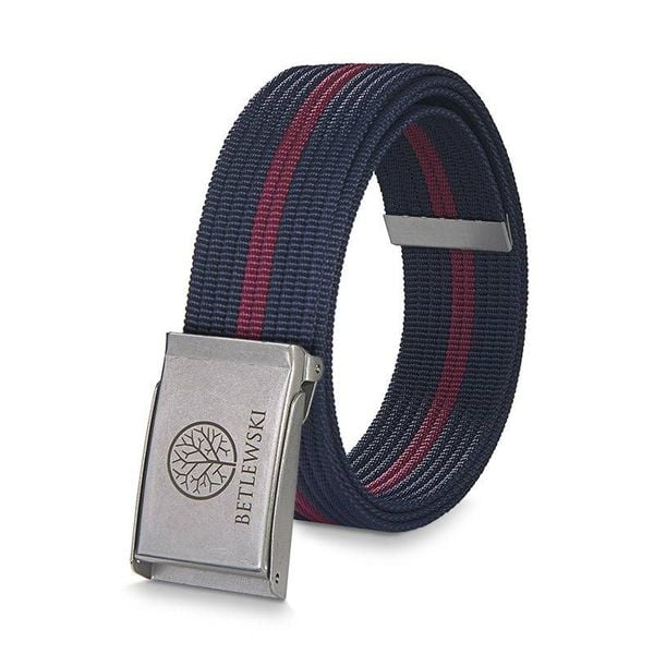 Pasek parciany BETLEWSKI PRC-17_SR-2 XL granatowy. Niebieskie paski męskie Betlewski, bez wzorów, z materiału. Za 34.99 zł.