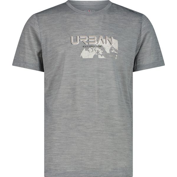 T-shirt performance z wełny merynosa CMP. Szare t-shirty męskie CMP, na lato, bez wzorów, z materiału, bez kołnierzyka. Za 239.00 zł.