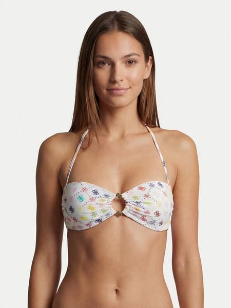 Guess Góra od bikini E6GJ38 MC04R Biały. Białe bikini damskie Guess, z aplikacjami. Za 349.99 zł.