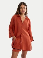 Triumph Koszulka piżamowa Summer Wear 10227228 Pomarańczowy Regular Fit. Brązowe koszule nocne damskie Triumph, bez wzorów, z wiskozy. Za 179.99 zł.