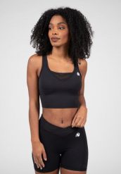 Willow Top bez rękawów - Czarny. Czarne topy sportowe damskie GORILLA WEAR, s, bez wzorów, z nylonu, bez ramiączek. Za 209.00 zł.