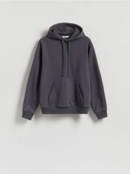 Bluza regular z kapturem - ciemnoszary. Szare bluzy z kapturem męskie Reserved, l, z bawełny. Za 129.99 zł.