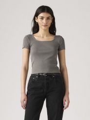 Levi's Koszulka w kolorze szarym rozmiar: M. Szare bluzki damskie Levi's, m, bez wzorów, z bawełny, bez kołnierzyka, bez ramiączek. Za 88.64 zł.