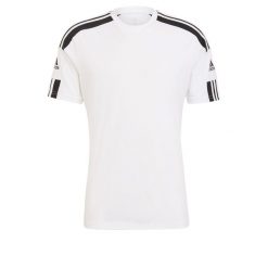Koszulka męska adidas Squadra 21 Jersey Short Sleeve. Białe t-shirty sportowe męskie Adidas, m, z jersey, bez ramiączek, do piłki nożnej. Za 59.00 zł.