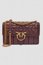 PINKO Brązowa torebka Love One Classic DC. Brązowe torebki klasyczne damskie Pinko, bez wzorów, ze skóry, bez dodatków. W wyprzedaży za 1,429.99 zł.