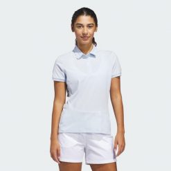 Koszulka Ultimate365 Tour Twistknit Polo. Niebieskie bluzki damskie Adidas, bez wzorów, z materiału, sportowe, bez kołnierzyka, bez ramiączek. Za 329.00 zł.