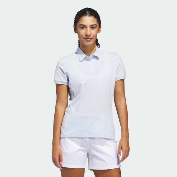 Koszulka Ultimate365 Tour Twistknit Polo. Niebieskie bluzki damskie Adidas, bez wzorów, z materiału, sportowe, bez kołnierzyka, bez ramiączek. Za 329.00 zł.
