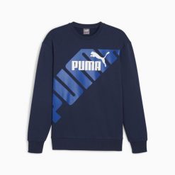 Puma Bluza Power Graphics Tr 67896114. Niebieskie bluzy bez kaptura męskie Puma, l. Za 140.99 zł.