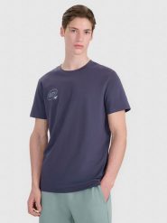 4F T-shirt regular z nadrukiem męski - szary XXL. Szare t-shirty męskie 4f, m, bez wzorów, z bawełny, bez kołnierzyka. Za 59.99 zł.