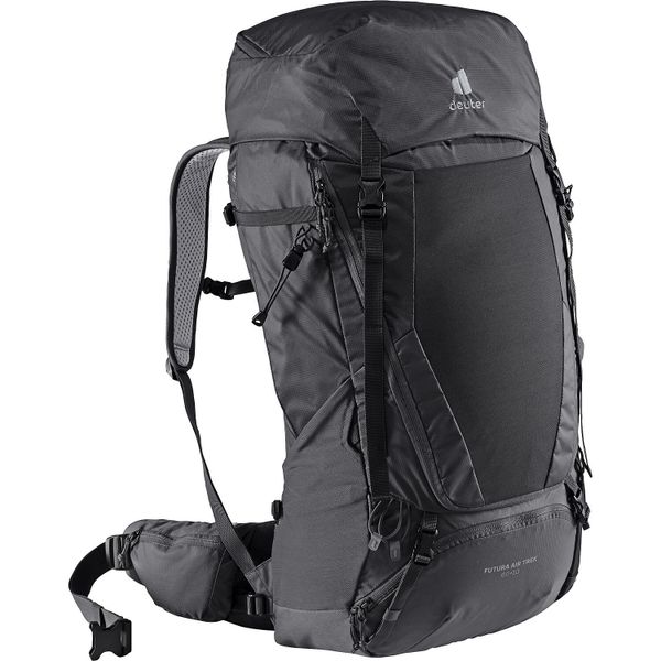 Plecak trekkingowy Deuter Futura Air Trek 60 + 10 - black/graphite. Czarne plecaki damskie Deuter, bez wzorów, sportowe. Za 1,159.00 zł.