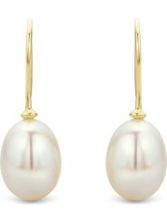 Revoni Złote kolczyki z perłami rozmiar: onesize. Białe kolczyki damskie Revoni, z perłą, złote, z zapięciem typu bigiel. Za 404.99 zł.