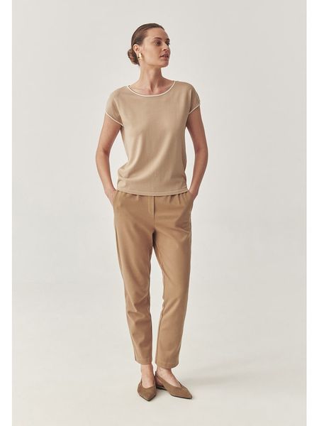 TATUUM Bluzka w kolorze karmelowym rozmiar: M. Brązowe bluzki damskie Tatuum, m, bez wzorów, bez kołnierzyka, bez ramiączek. Za 121.80 zł.