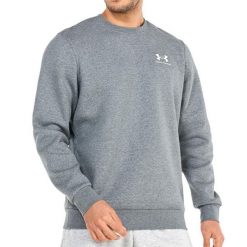 Męska bluza Under Armour Essential Fleece Szara. Szare bluzy bez kaptura męskie Under Armour, m, z bawełny. Za 251.40 zł.