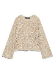 Vero Moda Sweter w kolorze beżowym rozmiar: XS. Brązowe swetry klasyczne damskie Vero Moda, s, z materiału, bez kołnierzyka. Za 74.46 zł.