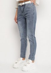 Jasnoniebieskie Jeansy o Dopasowanym Kroju z Regularnym Stanem Galissea. Niebieskie jeansy damskie Born2be. Za 59.99 zł.