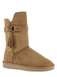 ISLAND BOOT Kozaki zimowe "Crawford" w kolorze jasnobrązowym rozmiar: 39. Brązowe kozaki damskie Island Boot, z materiału, bez obcasa. Za 156.98 zł.