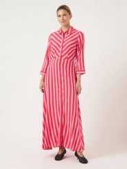 YAS Sukienka w kolorze jasnoróżowo-czerwonym rozmiar: L. Czerwone sukienki damskie YAS, na imprezę, l, bez wzorów, z wiskozy, klasyczne, bez kołnierzyka, bez ramiączek, maxi. Za 184.02 zł.