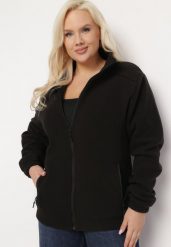 Czarna Bluza na Suwak o Klasycznym Kroju z Kołnierzem i Kieszeniami Lathmini. Czarne bluzy bez kaptura damskie Born2be, xl. Za 49.99 zł.