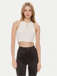 Elisabetta Franchi Top TK-06B-42E2-V220 Écru Slim Fit. Topy damskie Elisabetta Franchi, bez wzorów, z syntetyku, bez kołnierzyka. Za 1,469.00 zł.