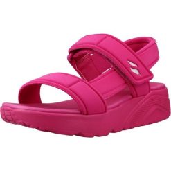 Sandały SKECHERS UNO LITE SANDAL SUNNY STAND Rose. Czerwone sandały damskie Skechers, bez wzorów, z tkaniny, bez obcasa. Za 150.99 zł.
