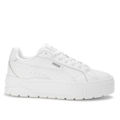 Buty damskie sportowe platformy skóra Puma KARMEN II. Białe buty sportowe na co dzień damskie Puma, bez wzorów, z jeansu, trekkingowe. Za 189.00 zł.
