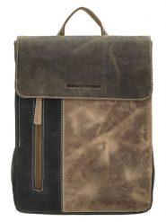 HIDE & STITCHES Skórzany plecak w kolorze beżowo-czarno-oliwkowym - 24 x 32 x 10 cm rozmiar: onesize. Brązowe plecaki damskie HIDE & STITCHES, bez wzorów, z materiału. Za 260.99 zł.