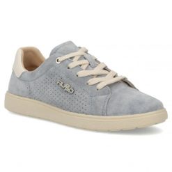 Skórzane półbuty damskie niebieskie Filippo DP6738. Niebieskie półbuty damskie Filippo, bez wzorów, ze skóry, sportowe, bez obcasa. Za 189.99 zł.