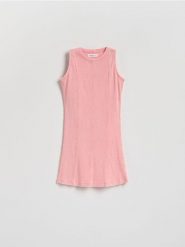 Sukienka z efektem sprania - różowy. Czerwone sukienki dziewczęce Reserved, bez wzorów, z bawełny, bez ramiączek. Za 49.99 zł.