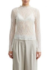 Comma koszulka z długim rękawem z koronką Kobiety biały, 44. Białe t-shirty damskie Comma, bez wzorów, z koronki, bez kołnierzyka. Za 269.95 zł.