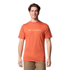 T-shirt sportowy z krótkim rękawem męski CSC Basic Logo SS Tee. Brązowe t-shirty męskie Columbia, l, bez wzorów, z bawełny, bez kołnierzyka. Za 99.99 zł.