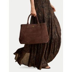 Torebka LAUREN RALPH LAUREN. Brązowe torebki klasyczne damskie Lauren Ralph Lauren, bez wzorów, bez dodatków. Za 2,199.00 zł.