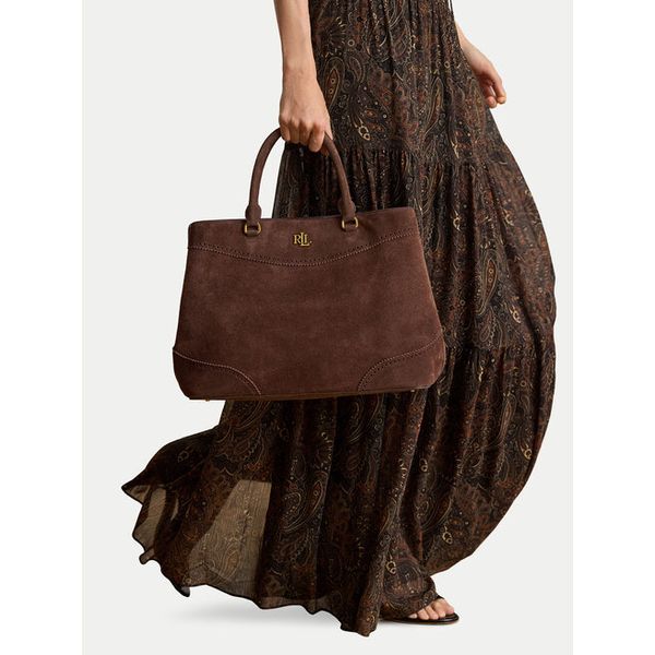 Torebka LAUREN RALPH LAUREN. Brązowe torebki klasyczne damskie Lauren Ralph Lauren, bez wzorów, bez dodatków. Za 1,978.99 zł.
