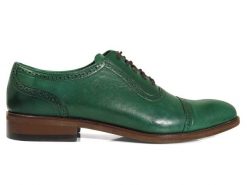Zielone eleganckie buty męskie Brogsy Modini T142. Zielone buty wizytowe męskie Modini Moda Męska, ze skóry, bez zapięcia. W wyprzedaży za 333.00 zł.