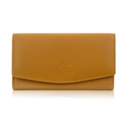 Portfel damski skórzany duży RFID żółty pojemny Paolo Peruzzi SL-11-MNG. Żółte portfele damskie bez wzorów, ze skóry. Za 79.00 zł.
