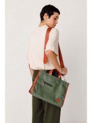 SKFK Torebka "Busot" w kolorze ciemnozielono-pomarańczowym rozmiar: onesize. Zielone torebki klasyczne damskie SKFK, bez wzorów, z bawełny, bez dodatków. Za 260.99 zł.