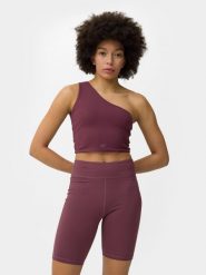 4F Crop top slim na jedno ramię damski XL. Brązowe topy damskie 4f, xl, bez wzorów, z dzianiny, bez kołnierzyka. W wyprzedaży za 29.99 zł.