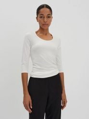 Someday Koszulka w kolorze białym rozmiar: 42. Białe bluzki damskie Someday, bez wzorów, z bawełny, bez kołnierzyka, bez ramiączek. Za 65.99 zł.