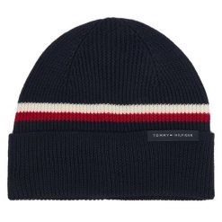 Czapka Tommy Hilfiger. Niebieskie czapki męskie Tommy Hilfiger, na zimę, bez wzorów. Za 209.99 zł.