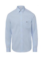 Gant Koszula Mężczyźni Regular Fit Bawełna (100%) niebieski|biały, M. Białe koszule męskie Gant, m, bez wzorów, z bawełny, bez kołnierzyka, bez ramiączek. Za 549.95 zł.